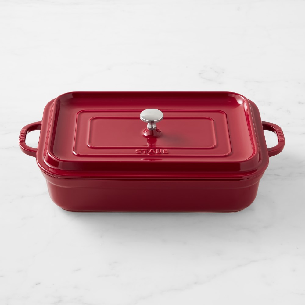 Staub Ceramic Brie Baker - 8 Inch White Covered Dish For Oven Baking